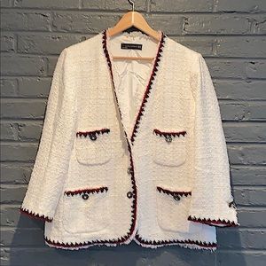 White Tweed Zara blazer XXL
